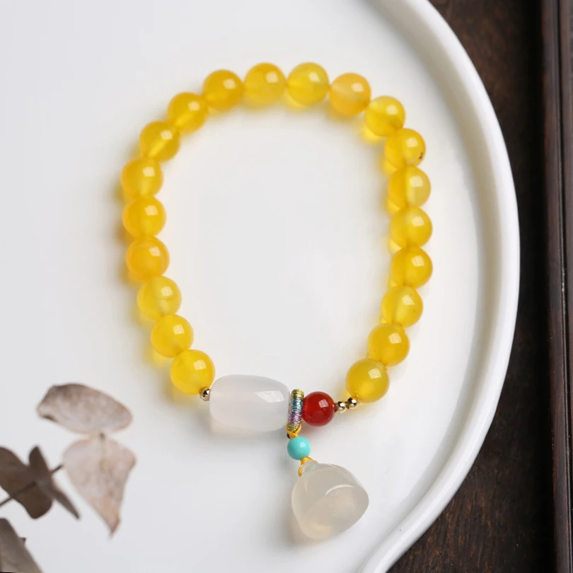 

Agate Women Bracelets On Hand Chain Bangles Jewelry Aesthetic Fashion Female Popular Now New 2021 Vintage Classic Casual