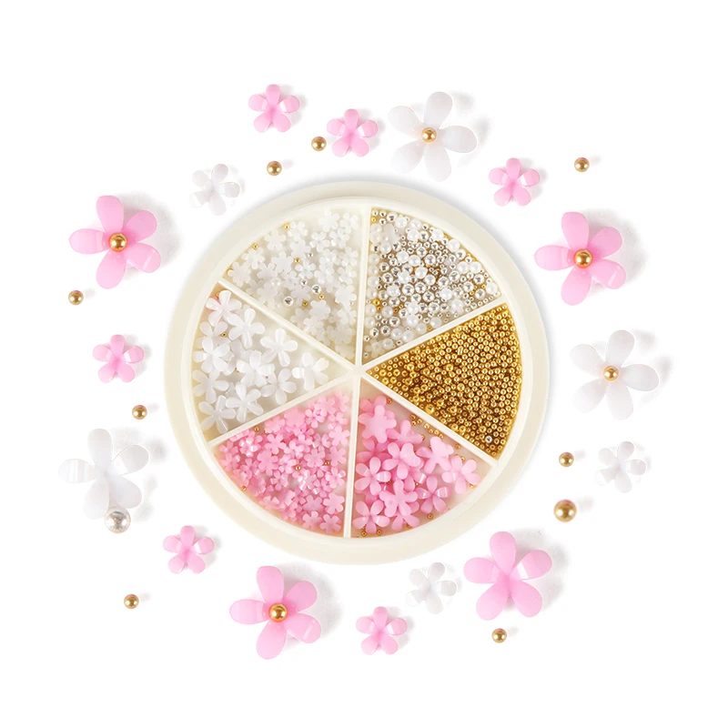 

Acrylic Flowers Mix Size Micro Beads Slime Fillings Nail Art Decorations Epoxy Resin Mold Fillers DIY Charms Crafts Making Tools