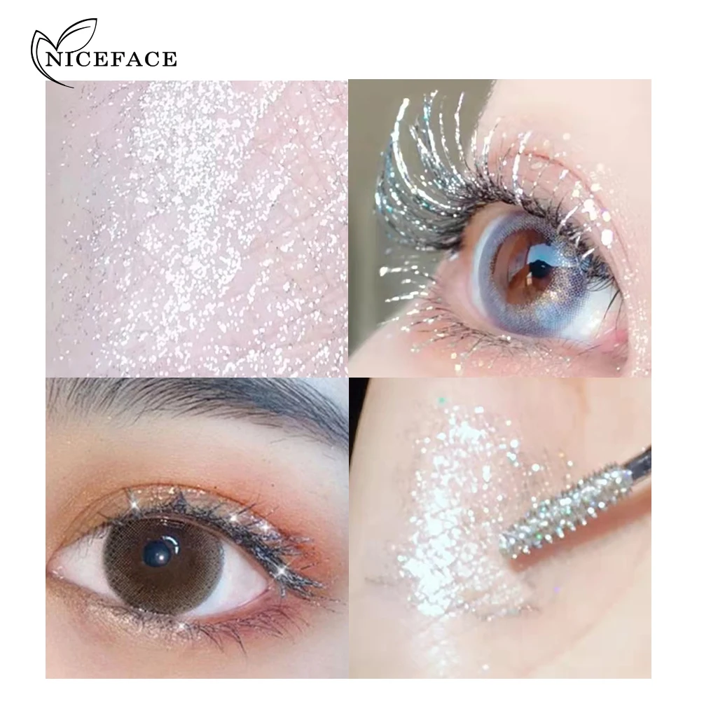Тушь для ресниц NICEFACE с алмазным блеском быстросохнущая водостойкая Удлиняющая