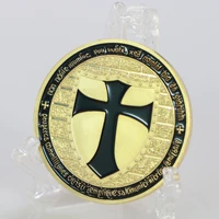 german knight cross holy shield commemorative coin soldier gold coin black lucky coin gift crafts collectibles home decoration