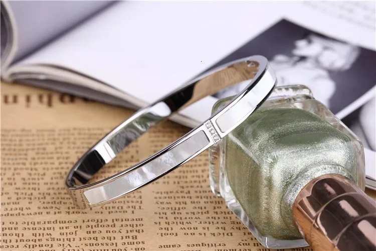Модный женский браслет из нержавеющей стали золотого цвета, серебряный, розовый, золотой, CZ Кристалл, натуральная оболочка, Женские Ювелирные изделия, подарок на день рождения