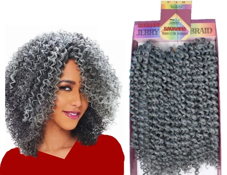 Free Shipping 10Inch Freetress Hair Curly Deep Wave  Jerry Curl 3X Braid Crochet  Braid Synthetic Braiding Hair Extensions