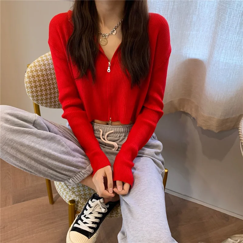 

CMAZ 2021 Autumn Winte Sweater Women Tops Knitted Pullover Korean Style Cardigan Soft Warm Pull Thick Outwear