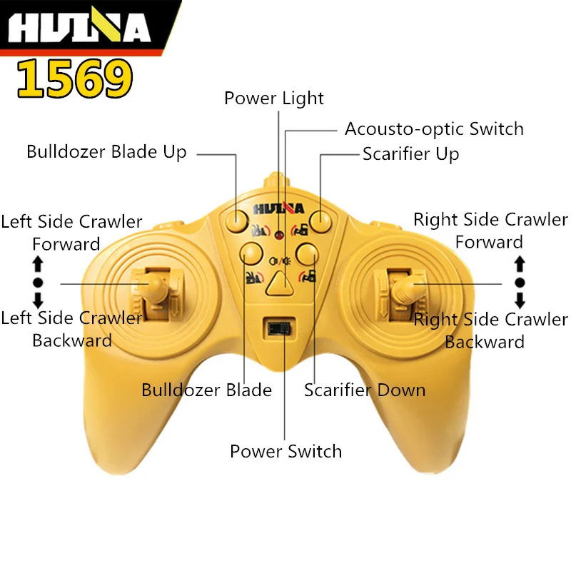 бульдозер huina 1569 116 8ch rc грузовик с ди