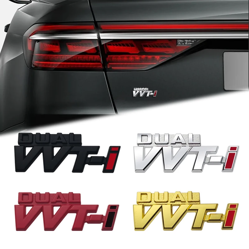 

Car Accessories Metal DUAL VVTI Emblem Rear Trunk Body Badge Sticker For TOYOTA Camry COROLLA YARiS Ralink REIZ CROWN PRIUS VIOS