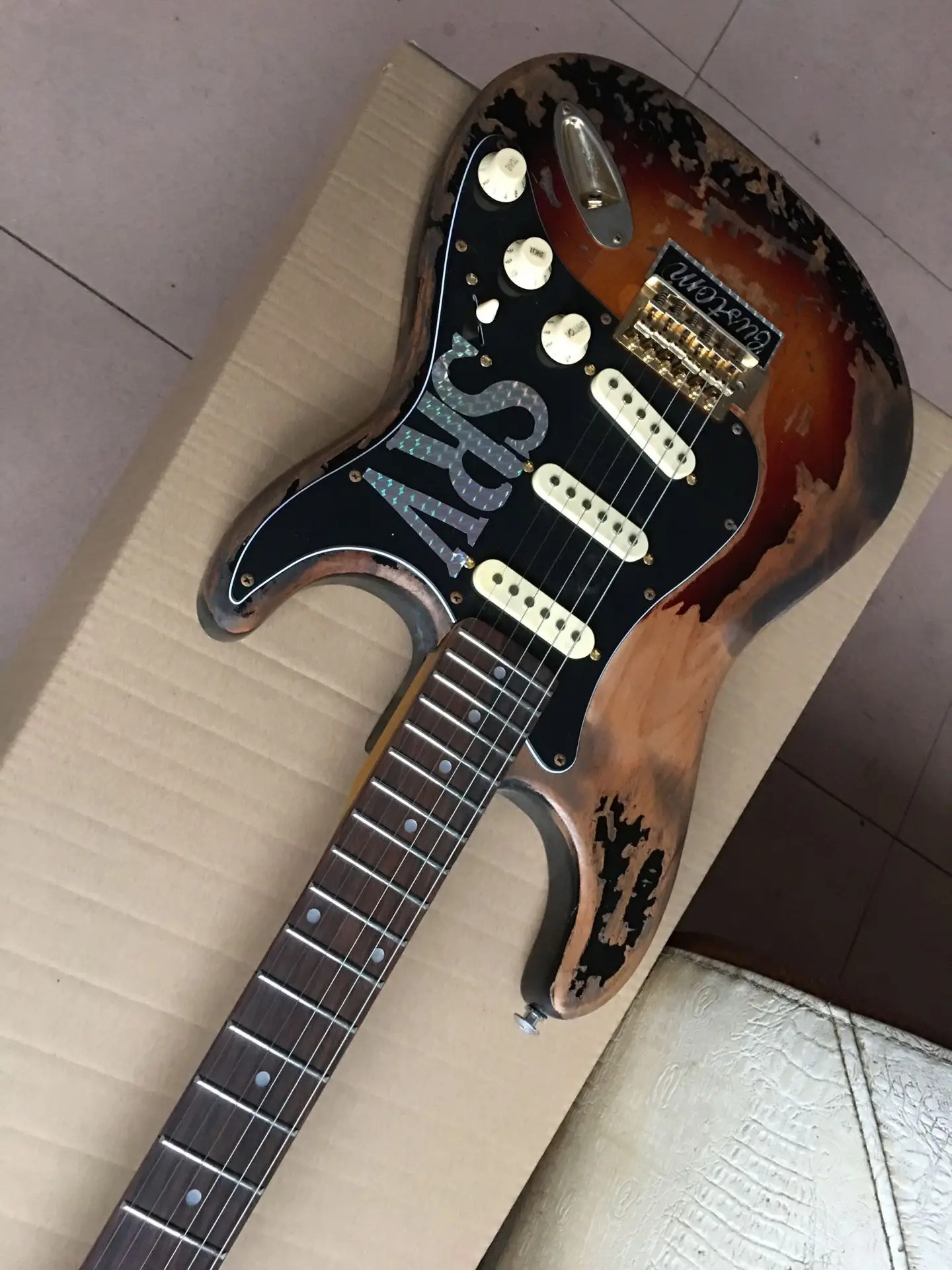 Электрогитара SRV Retro relics электрогитара, высокое качество пикапы гитара ra, 6 струн gitaar. Реальные фотографии