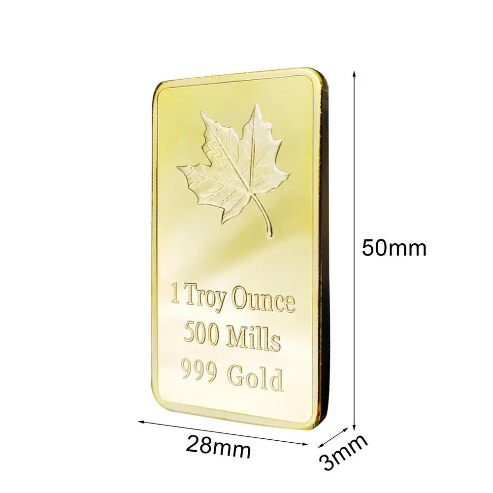 Canadian Gold Coins 2021 Commemorative Coin Rectangular Maple Leaf For Gift Decoration Souvenir Collection | Дом и сад
