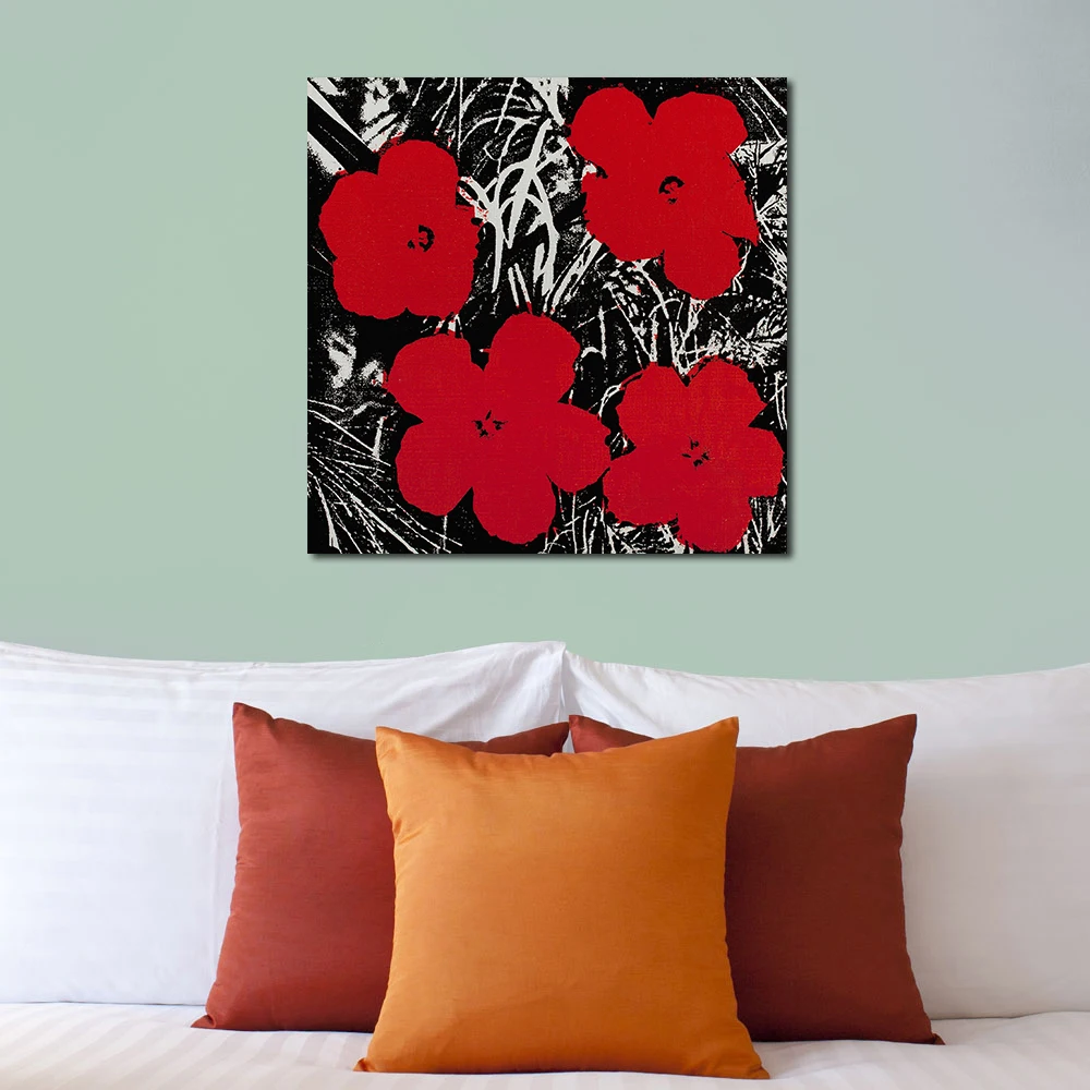 JQHYART маленькие красные цветы домашний декор холст современные картины на холсте