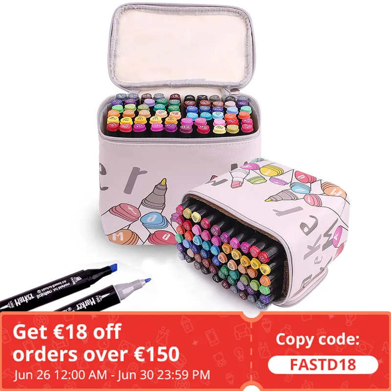 Перманентные художественные маркеры 30/40/60/80 цветов двойной маркер ручка с