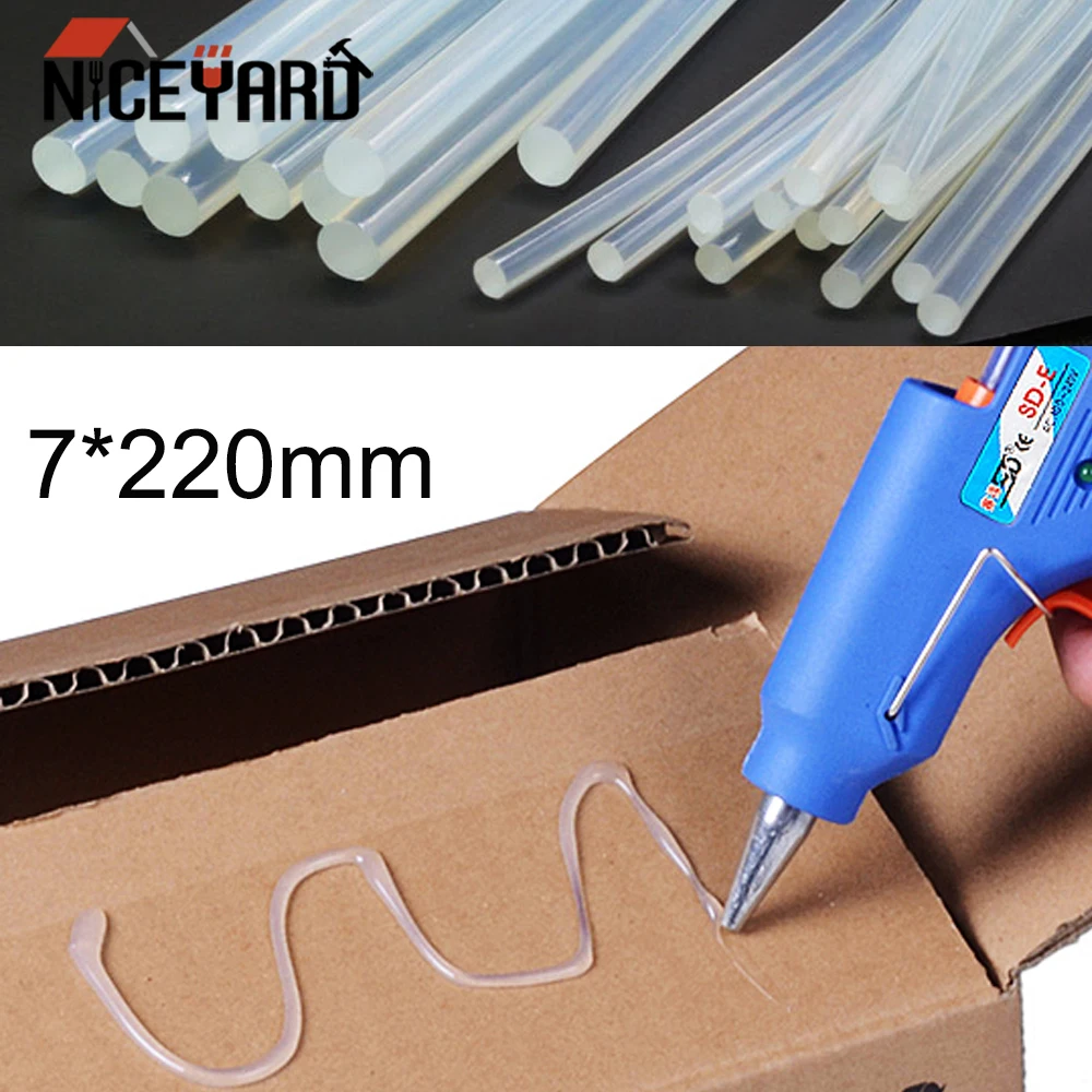 NICEYARD 1 шт. прозрачный клей 7x220 мм клейкие палочки нетоксичный клей-карандаш для горячего расплава Инструменты для ремонта