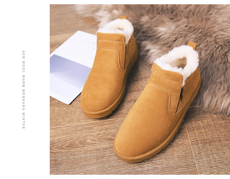 Bota Masculina/Новое поступление года; мужские ботинки на меху; теплая зимняя мужская рабочая обувь; модная обувь на резиновой подошве; размеры 39-45 - Цвет: YELLOW-2