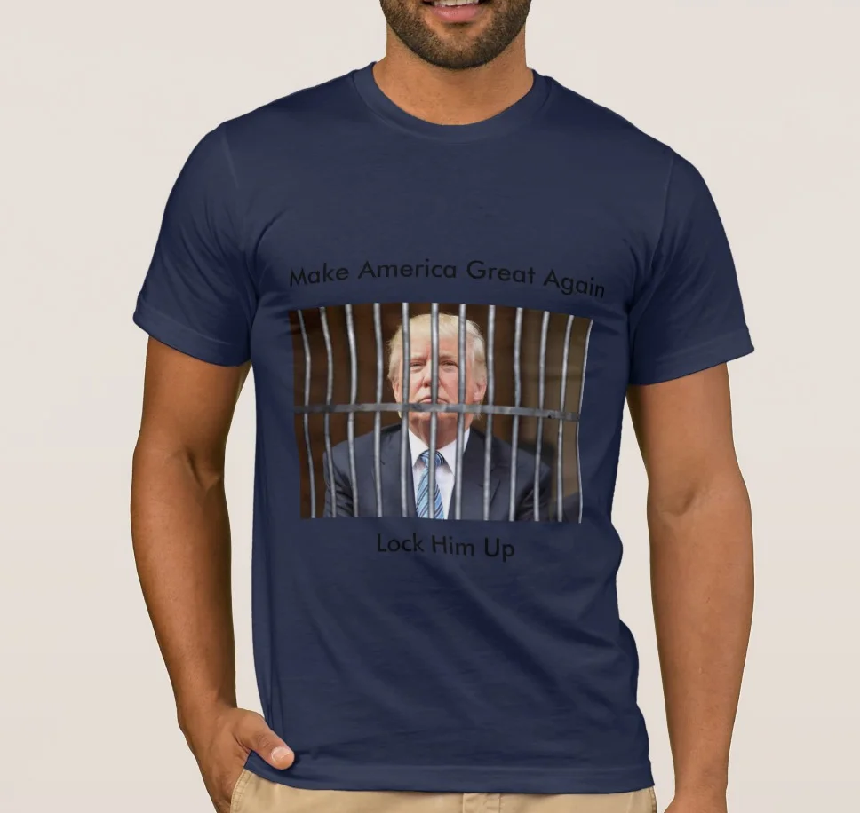 Толстовки с надписью Make America Great Again запереть его Для мужчин футболки рисунками из