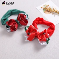 ribbon bow baby girl headband christmas customized hairband for children elastic newborn turban hair accessories for girls kids