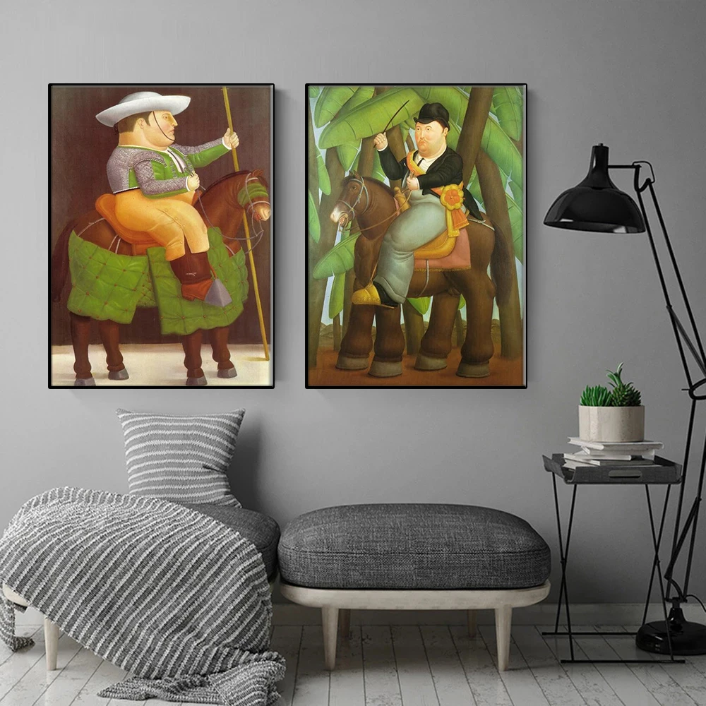 

Miguel Botero (Miguel Botero) President and First Lady Oil Painting Canvas Print Posters and Photos Abstract Funny Art Picture