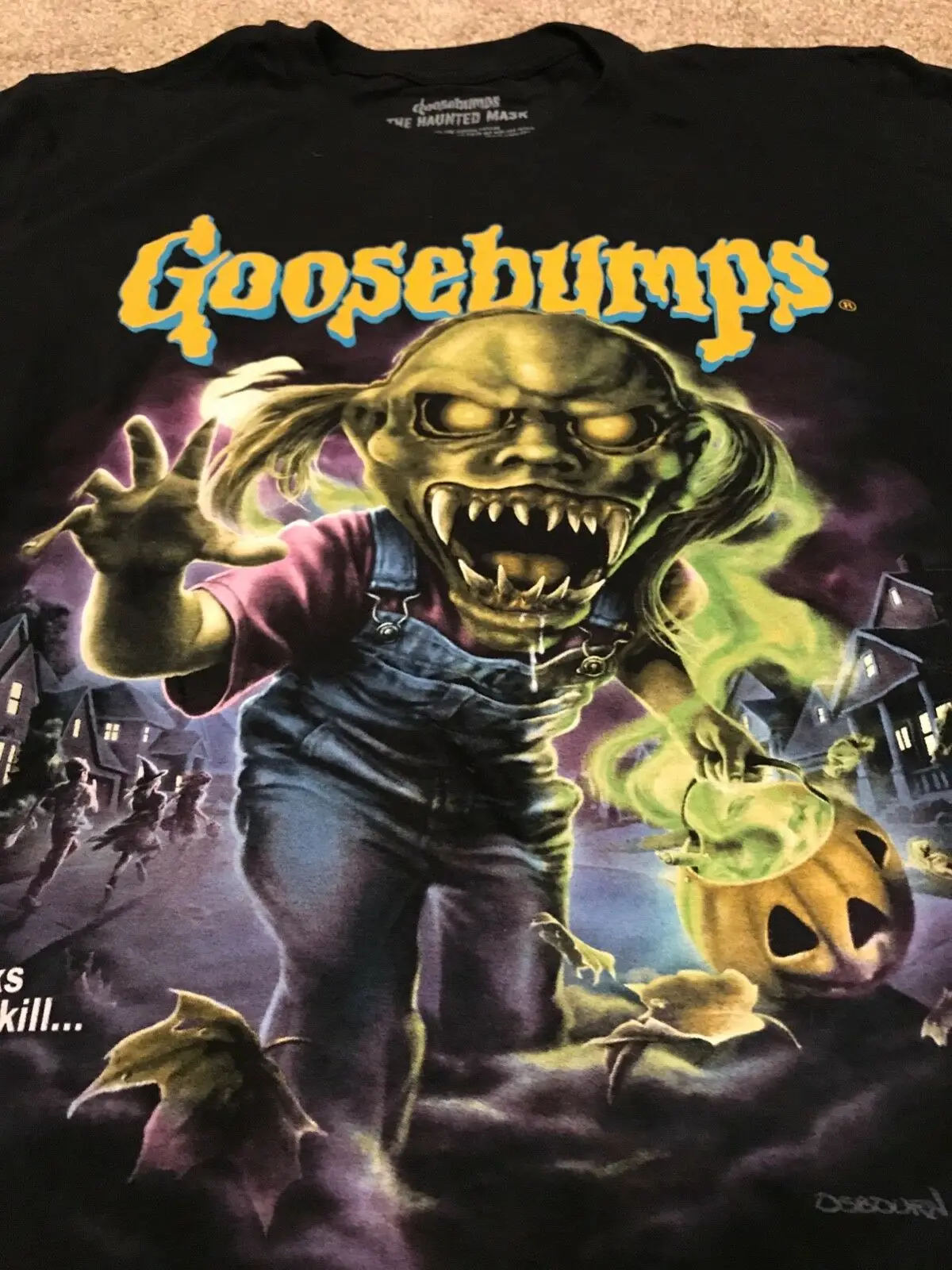 Fright Rags Goosebumps Haunted Mask T-shirt Summer Short Sleeve T Shirts Tops S~3Xl Big Size Cotton Tees Free Shipping | Мужская одежда