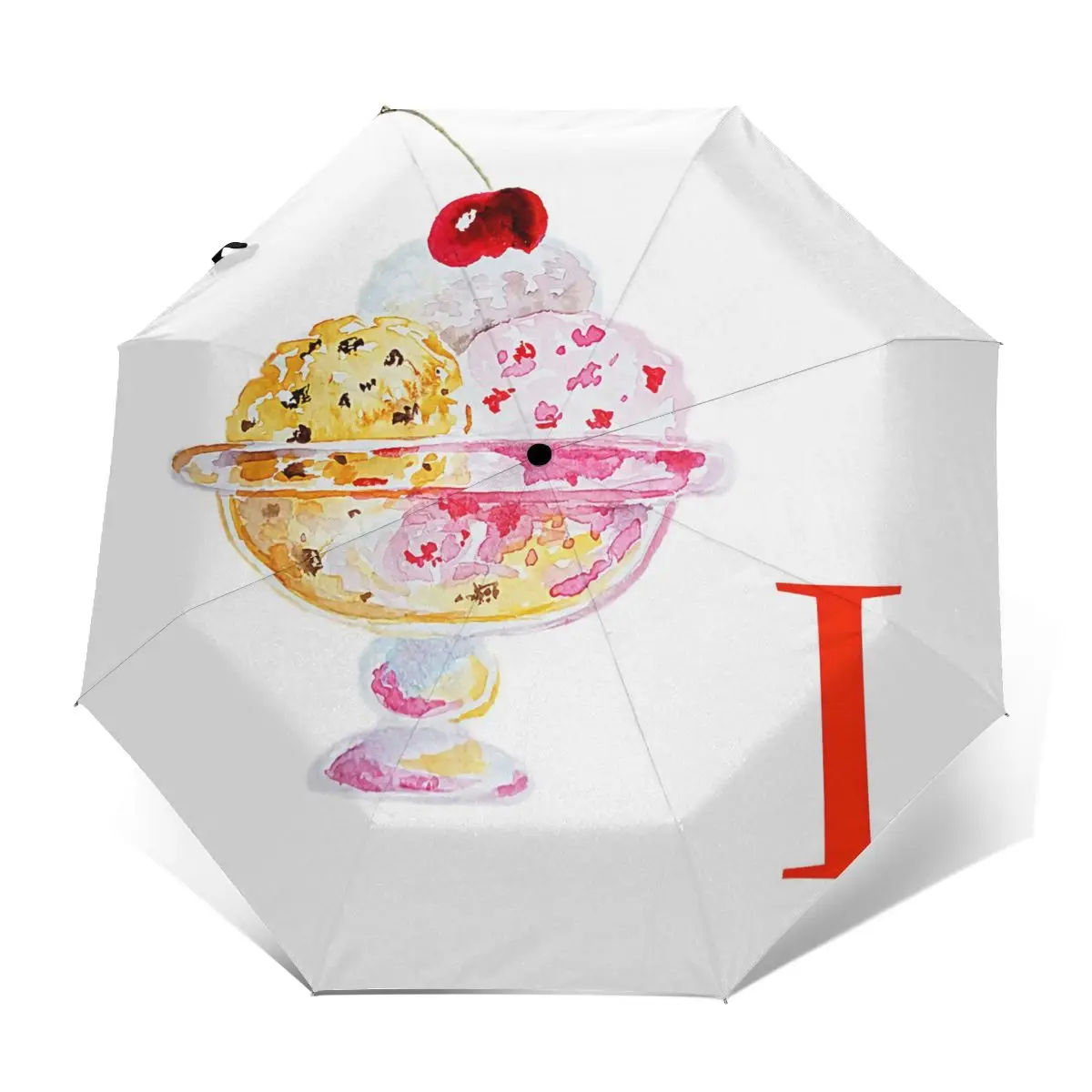 

Ice Cream Umbrella Automatic Anti UV Umbrella Wholesale Painting Summer Folding Umbrella