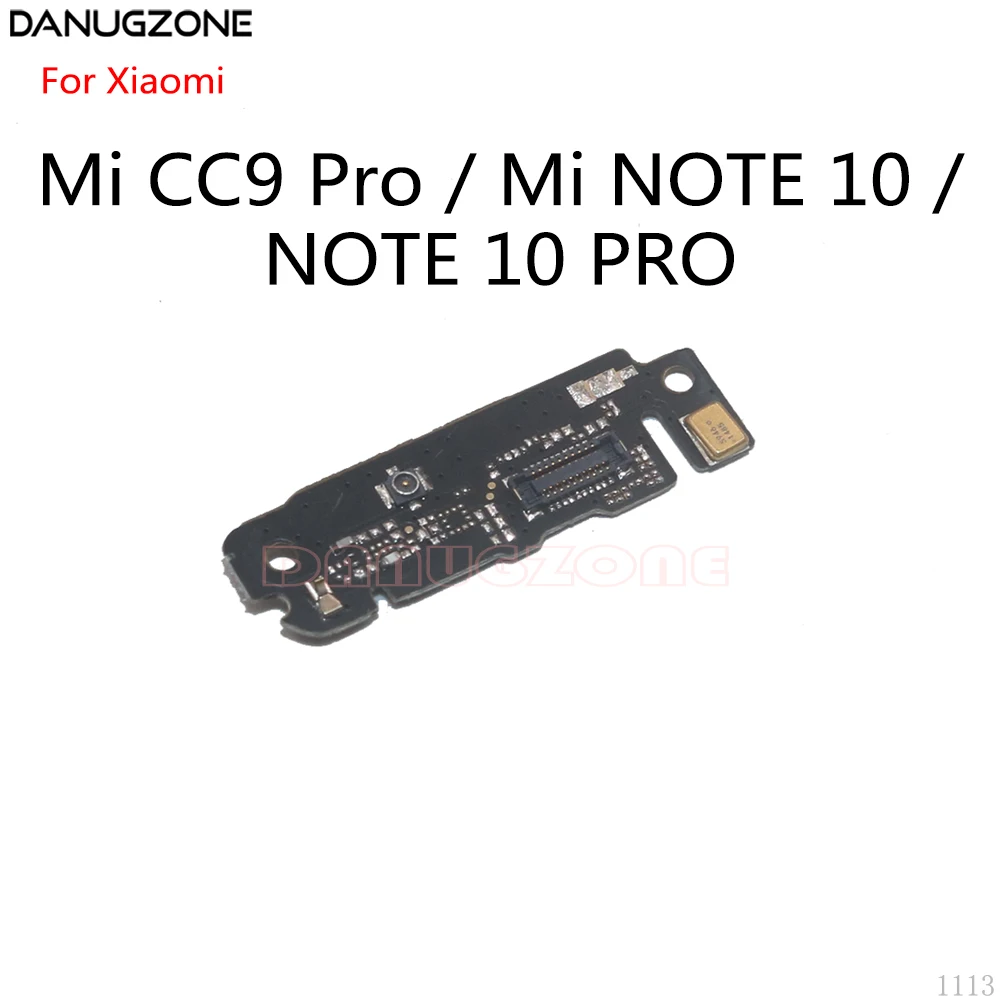 Placa de módulo de micrófono para Xiaomi Mi CC9 Pro / Mi NOTE 10 / Mi NOTE 10 Pro, antena de conexión, placa de señal, Cable flexible de micrófono, 10 Uds.