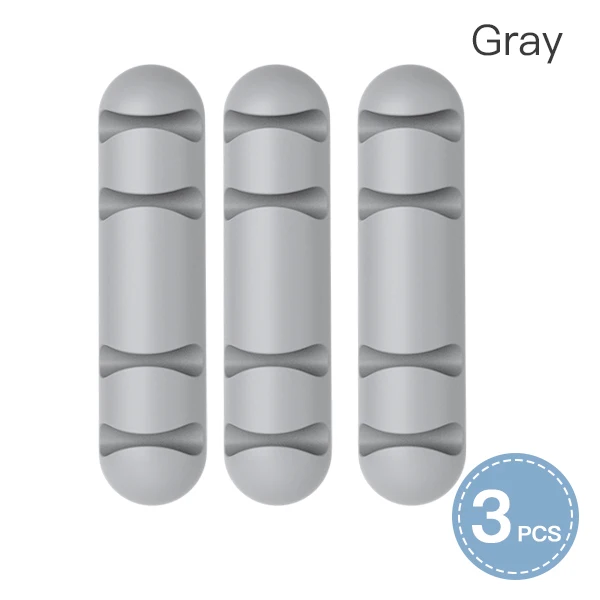 3PC Gray ACCEZZ 4 отверстия USB Кабельный органайзер Winder управление зажимы офис Настольный Телефон держатель для наушников Мышь Клавиатура провода Шнур Winder - Цвет: 3PC Gray
