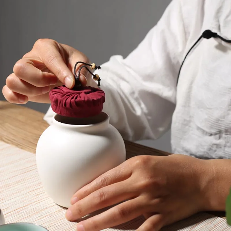 Керамическая банка в винтажном стиле с Пробковой Крышкой герметичный чайный