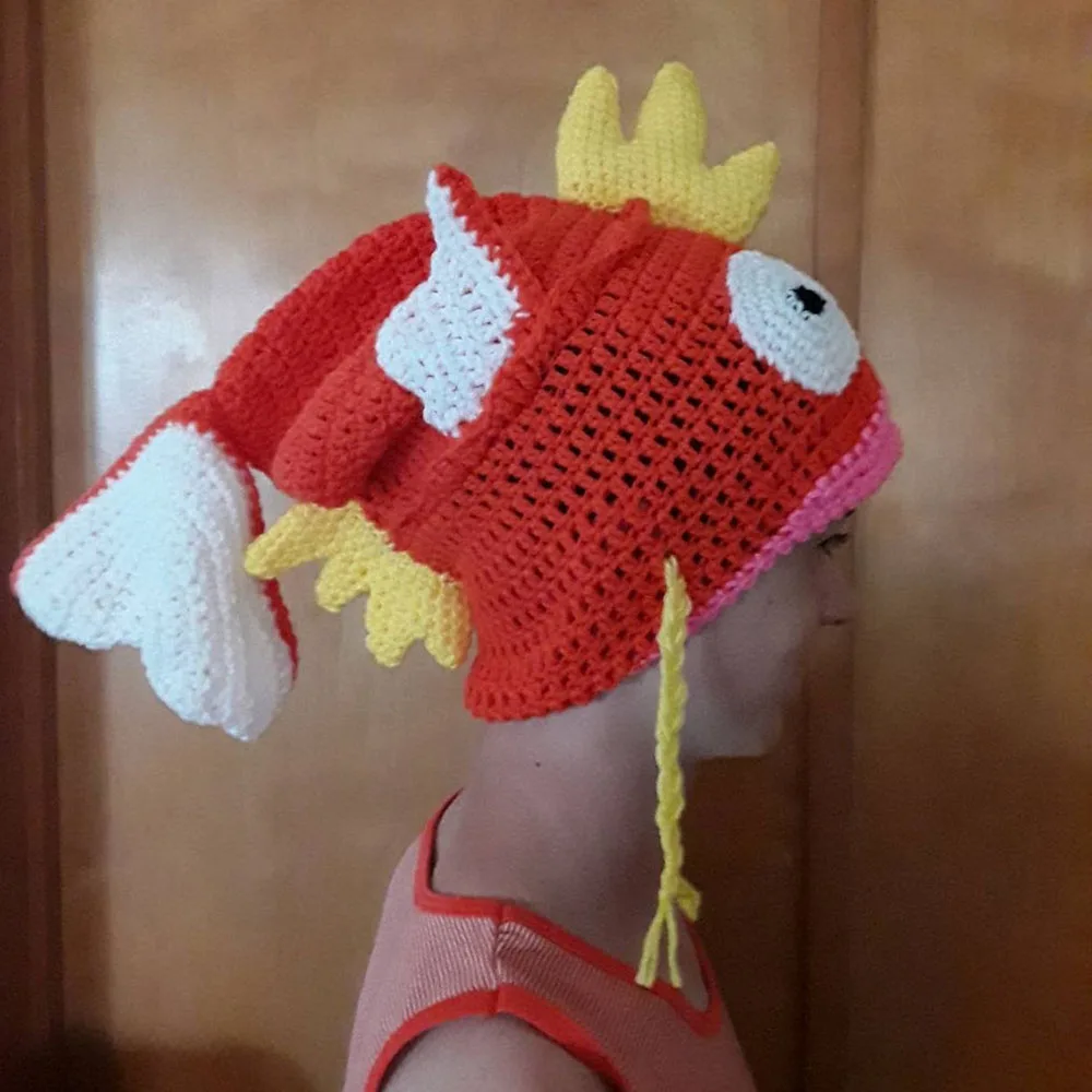 Блестящая шапка Magikarp забавная вязаная шапочка креативная для детей милая