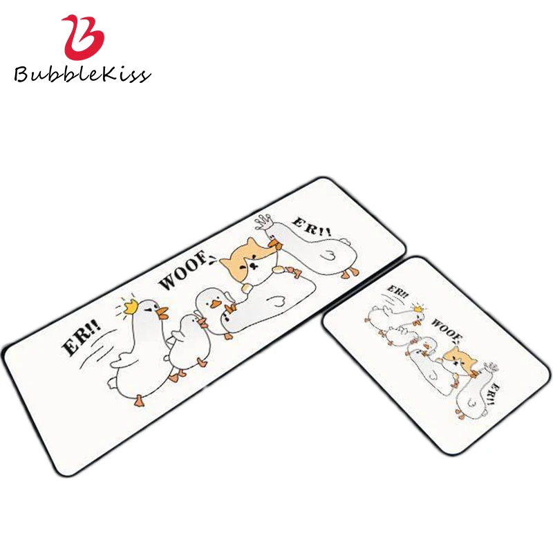 

Bubble Kiss Polyester Kitchen Carpets Cartoon Cute Duck Dog Absorbent Slip-resistant Long Area Rugs Floor Doormats Decoaration