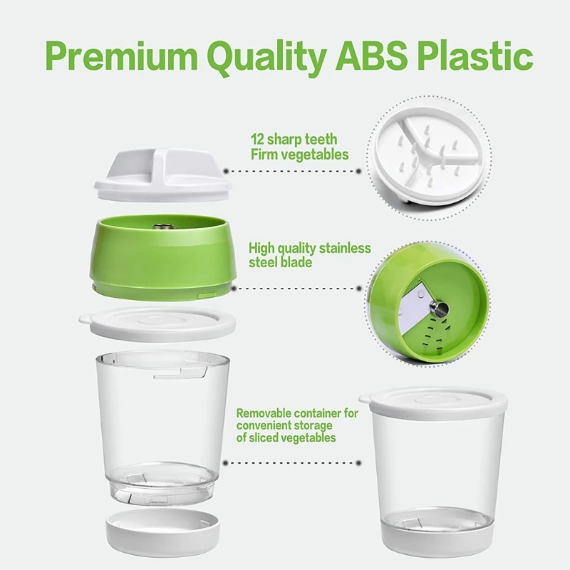 Многофункциональный регулируемый спиральный резак для овощей 5 в 1 нескользящий