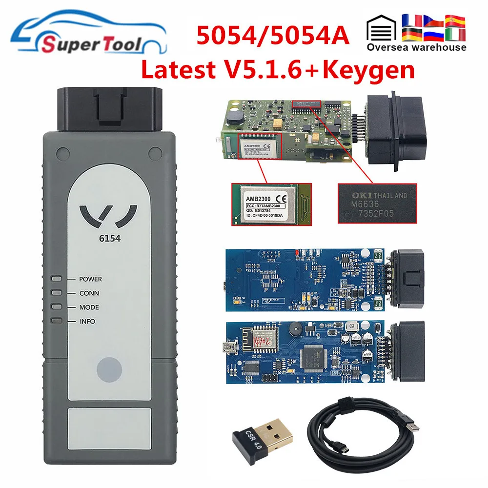 Лучшее качество 5054A Bluetooth V6.2 AMB2300 5054 оригинальный OKI полный чип 6154 7.1.1 WIFI UDS V5.1.6 с