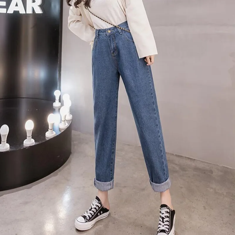 

Woman Jeans High Waist Clothes Wide Leg Denim Clothing Blue Streetwear Vintage Quality Nice Fall Vogue Harajuku Straight Pants