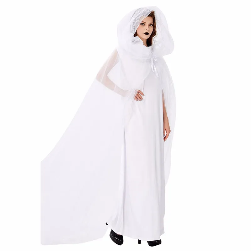 Женский костюм на Хэллоуин невесты из трупа белое кружевное платье привидение