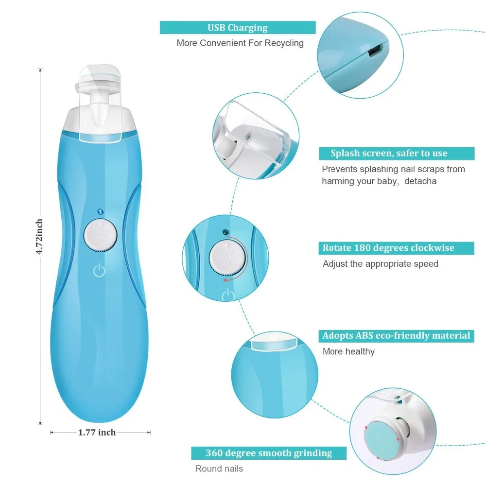 Новинка USB зарядка новый электрический детский пилочка для ногтей безопасные