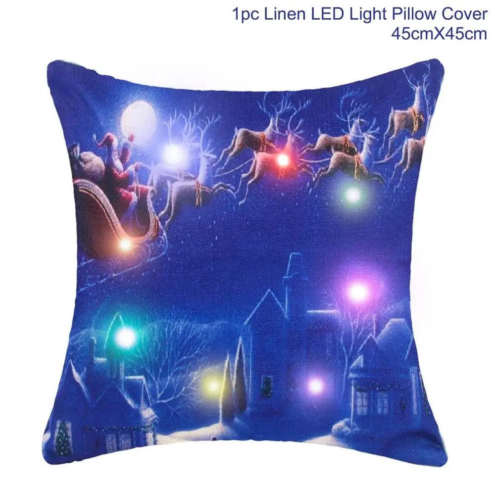 Cushion Cover 09 Huiran светодиодный чехол для рождественской подушки рождественские украшения для дома Natal Navidad рождественские украшения счастливого Нового года - Цвет: Cushion Cover 09