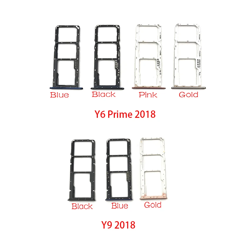 2 шт./лот для huawei Y6 Y7 Prime Y9 2018 микро нано SIM держатель карт лоток адаптер держателя