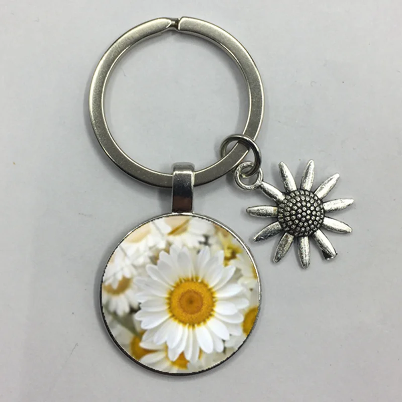 Подсолнух Хрустальный брелок Подвеска Маргаритка стеклянный кабошон подвеска