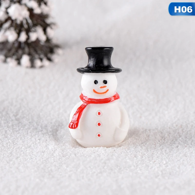 H06 Мини Новогоднее украшение из полимера Фея Санта Клаус фигурка снеговика Рождественская елка миниатюрные фигурки украшения дома Новогоднее украшение - Цвет: H06