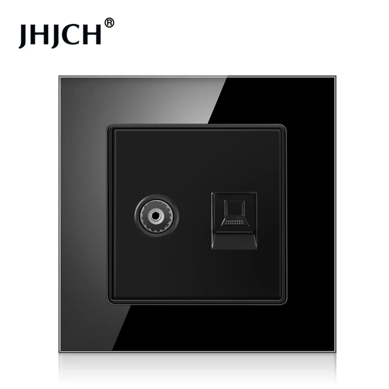 murale en verre de cristal avec prise de données prise de courant tel