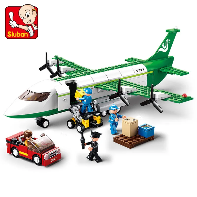 

383Pcs Cargo Aircraft Air Plane Bricks City Aviation Airplane Model Building Blocks Sets Kit Educational Toys for Children Gift