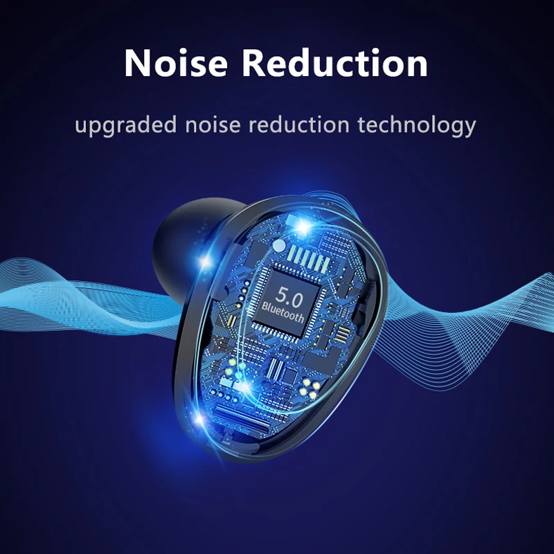 TWS стерео Bluetooth 5,0 микро беспроводные наушники IPX7 водонепроницаемый шумоподавление спортивные мини наушники вкладыши блок питания