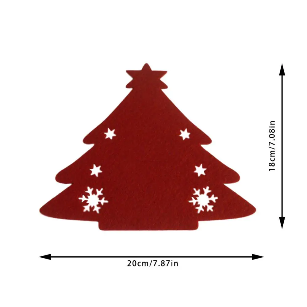 

4PCS Christmas Tableware Pad Cutlery Storage Bag Christmas Tree Knives Forks Bags Holder Hotel Home Party Table Decoration