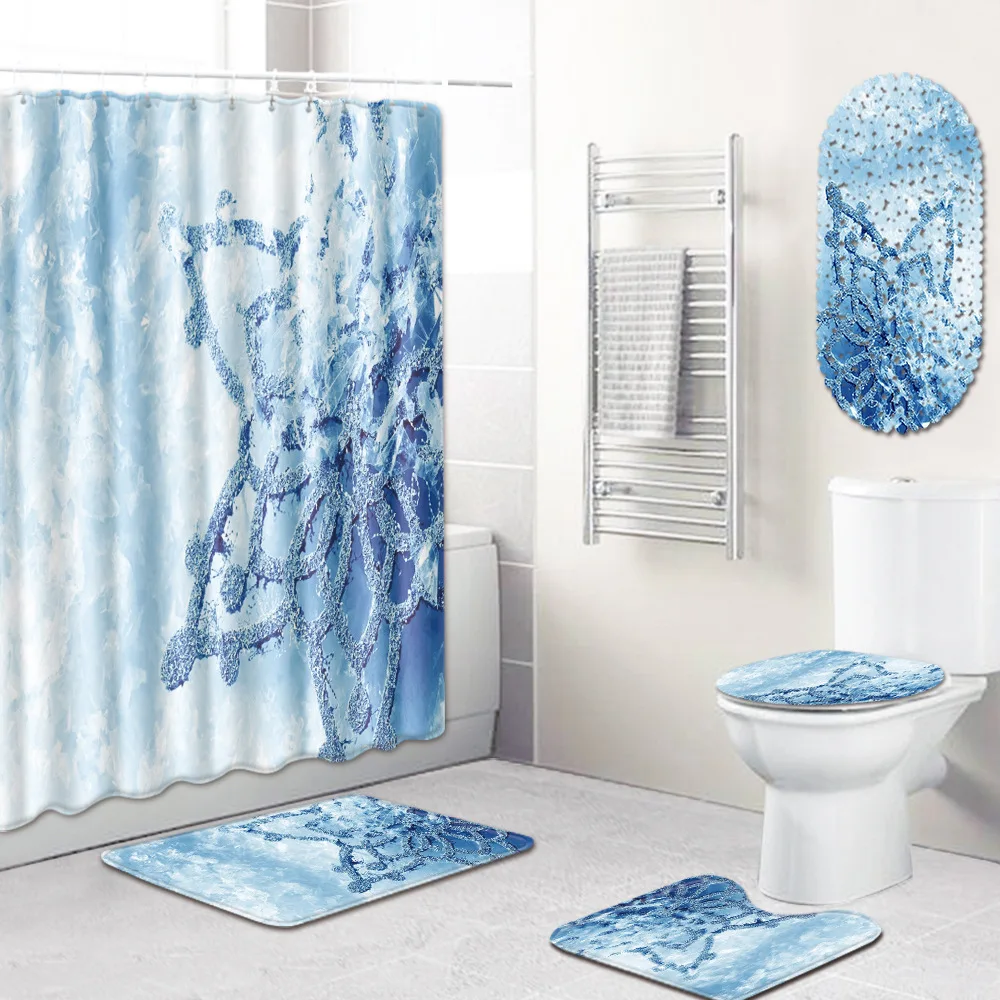 

Bathroom Mat Waterproof Shower Curtain Five-Piece Set Toilet Carpet Kitchen Non-Slip Mat Mat bathroom rugs bathroom carpet