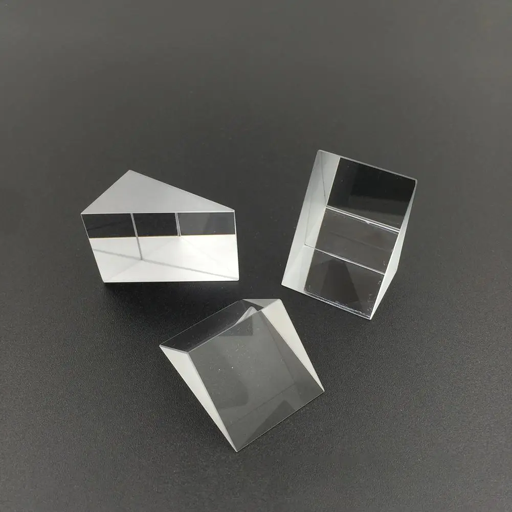 

10mm*10mm*10mm Optical Glass Triangular Prisms Right Angle Isosceles Prisms Lens Optical K9 Glass Material Testing Instrument