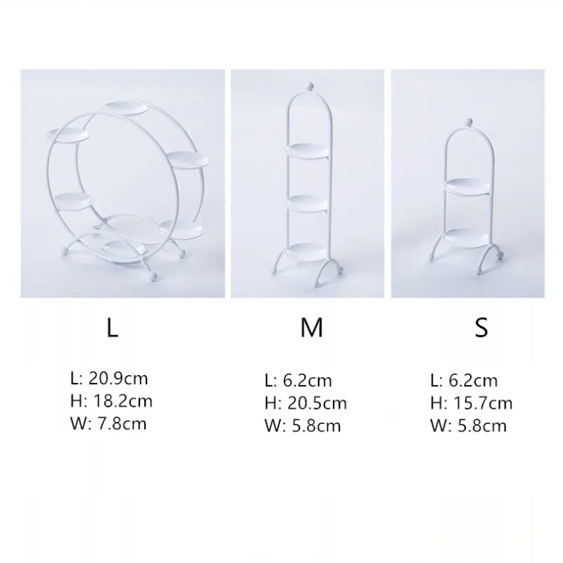 

Multi-layers Wedding Macarons Dessert Iron Rack Tray Nodic Ferris Wheel Party Feast Cake Snacks Table Decoration Display Holders