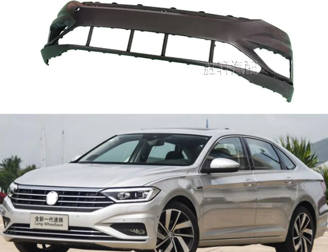 

Передний бампер для Volkswagen Sagitar Jetta MK7 2019, кожаный передний бампер, защита от столкновений, объемный передний защитный бампер