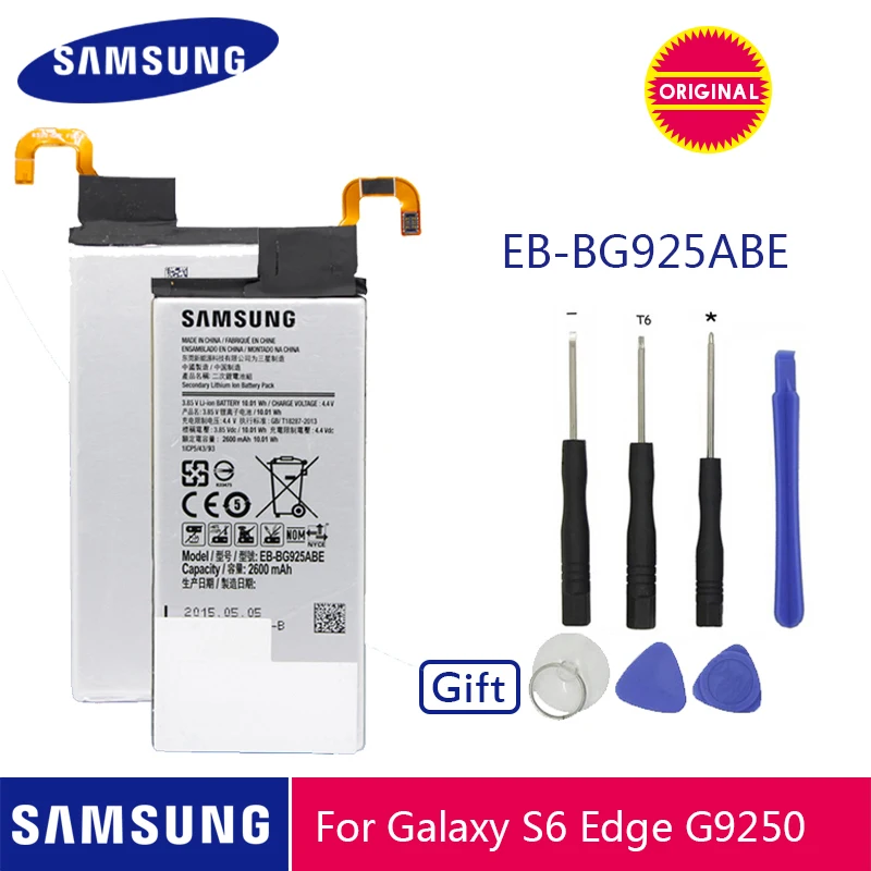 Samsung телефон Батарея EB-BG925ABE 2600 мА-ч для samsung Galaxy S6 край G925 G925F G925I G925A G925T G925W G925P G925S