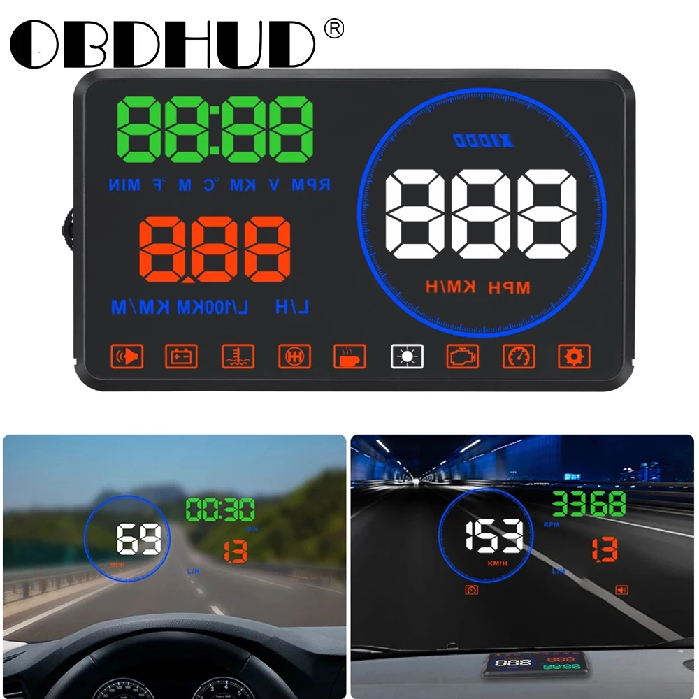 Автомобильный дисплей WiiYii M9 HUD цифровой измеритель скорости OBD2 индикатор расхода