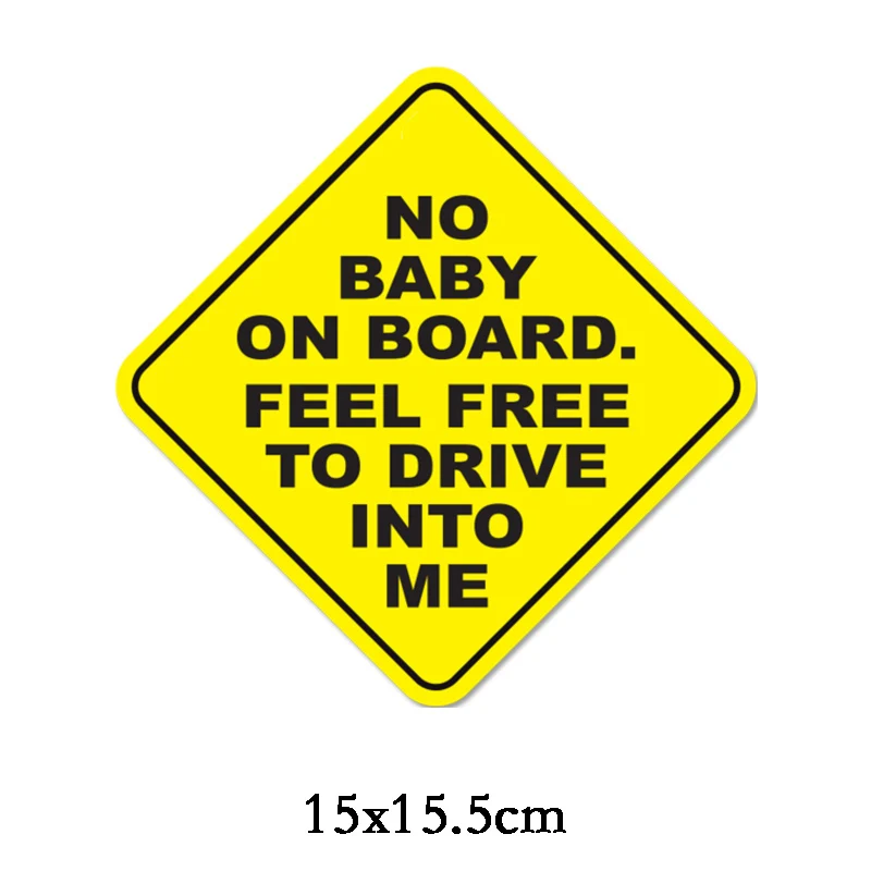 Three Ratels LCS098# 15x15cm Colorful Car Sticker Funny Styling Removable Decal - No Baby on Board, Drive Into Me Freely image 5
