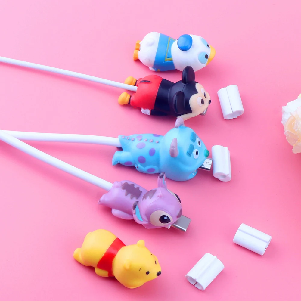 Cartoon Animal Cable Bite Protector For iphone11 Pro Micro usb Type-c USB Charger Wire Winder Organizer Holder Anti-break | Электроника