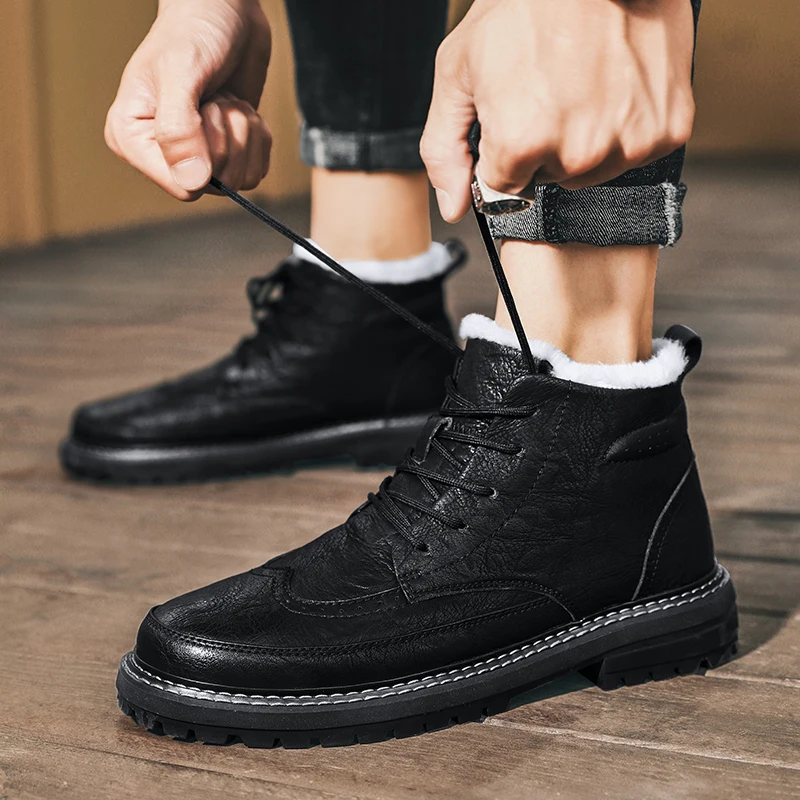 Популярные красивые мужские зимние мотоциклетные ботинки из первого слоя