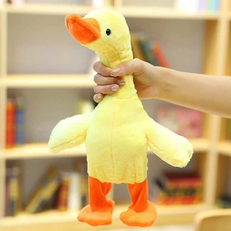 

14in Plush Stuffed Toy Interactive Doll Electric Duck with Recording Songs Player Novelty Toy Soft Cotton Dancing Doll