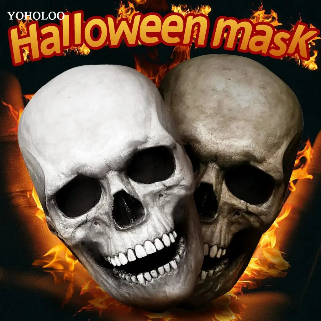 

Маска на голову/шлем с подвижной челюстью, унисекс, страшные маски для Хэллоуина, декор "Ужасы"