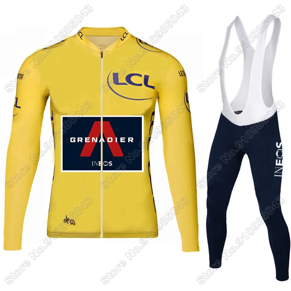 

INEOS Grenadier Cycling Jersey Set France Tour Long Sleeve MTB Bike shirts 20D GEL bib pants Uniform MTB Maillot Culotte